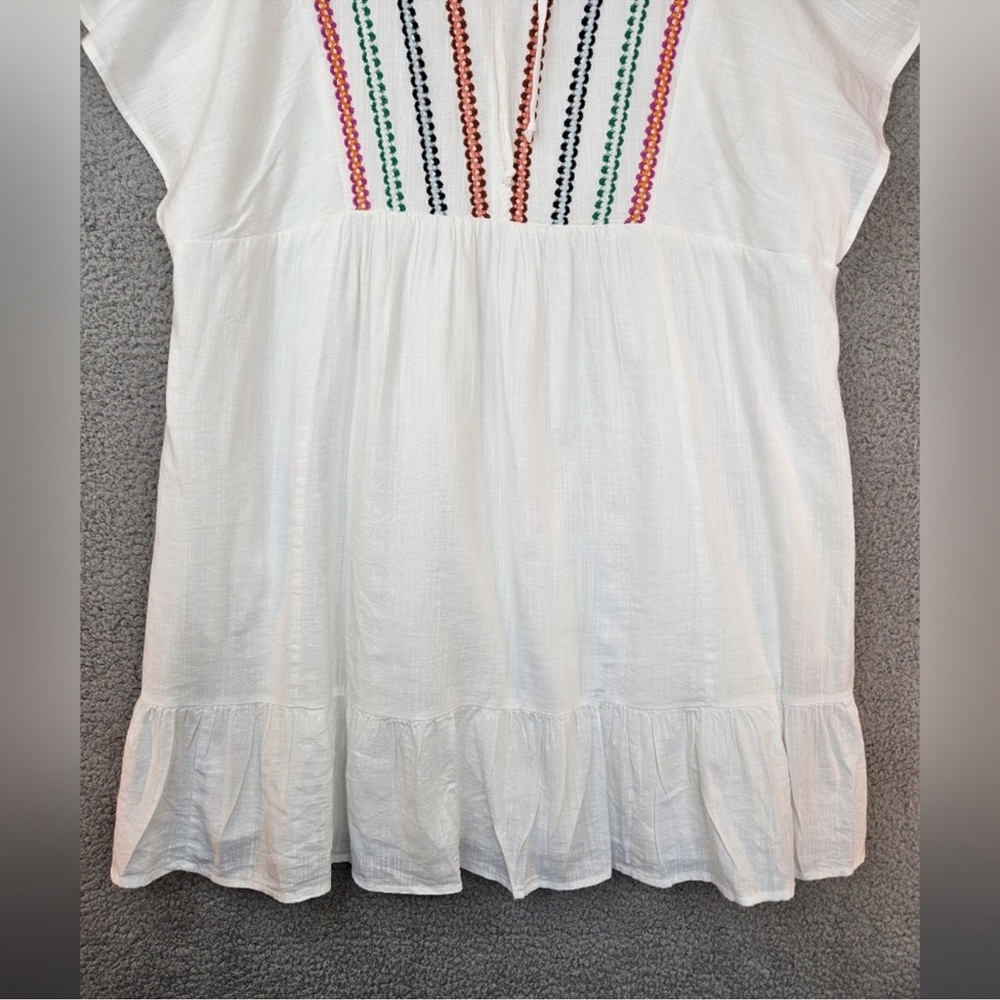 White Embroidered Women's  mini dress